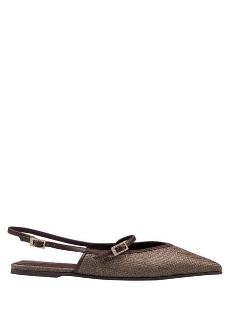Morgana Slingbacks in Cuba Brown Raffia LE SILLA | 9043D020MTPPPAN748